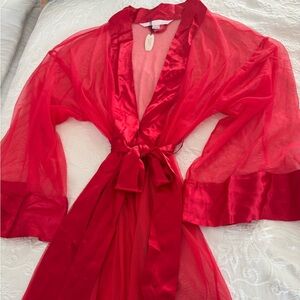 VS Elegant Red Sheer Robe